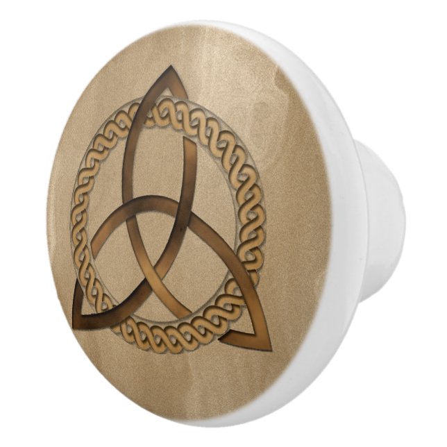 Keltiska triquetra Trinity Knot Ceramic Knopp (Höger)