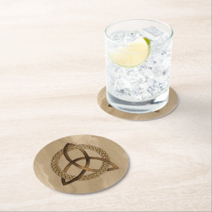 Keltiska triquetra Trinity Knot Underlägg Papper Rund