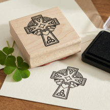 Keltiskt Claddagh-kors gummistämpel