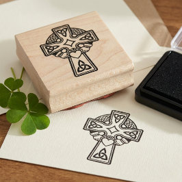 Keltiskt Claddagh-kors gummistämpel Stämpel