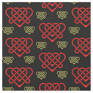 Keltiskt/gadhlig formad hjärteformad guld/röd tyg