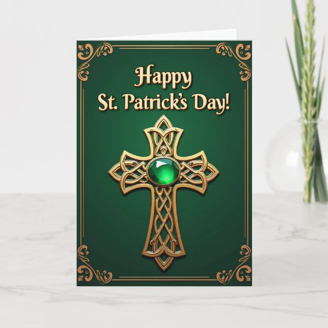 Keltiskt guld St Patricks dag-kort Kort (Framsida)