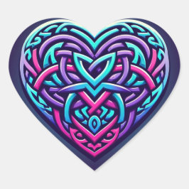 Keltiskt hjärta med blå bakgrund hjärtformat klistermärke