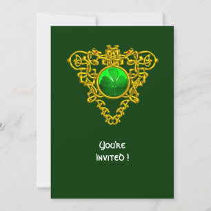 KELTISKT HJÄRTA MED TREFÖLJARE ST PATRICK'S DAY FE INBJUDNINGAR