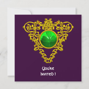 KELTISKT HJÄRTA MED TREFÖLJARE ST PATRICK'S DAY FE INBJUDNINGAR