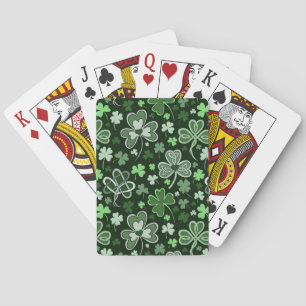 Keltiskt Klöver Mönster Gröna Irländska Hjärtan Casinokort