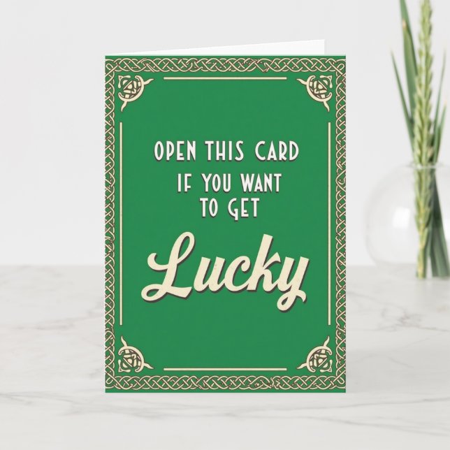 Keltiskt Knutmönster Lucky Card Kort (Framsida)