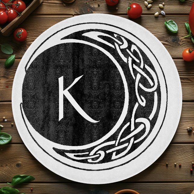 Keltiskt Knutmönster Måne Cirkel Monogram Svart Vi (Skapare uppladdad)