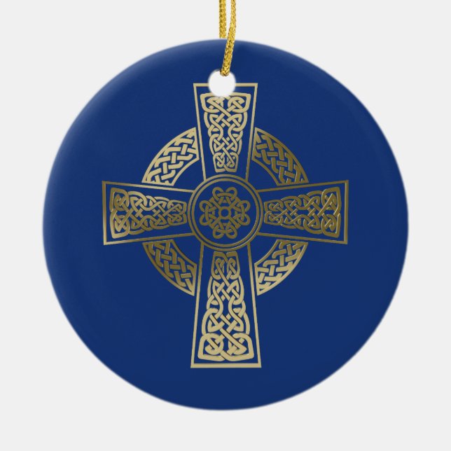 Keltiskt kors julgransprydnad keramik (Framsidan)