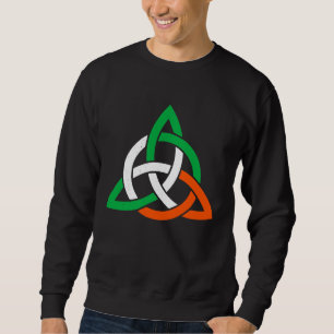 Keltiskt kors Trinity Knut Triquetra Irländsk Flag Lång Ärmad Tröja