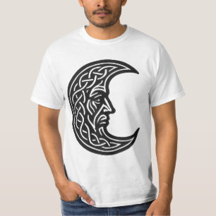 Keltiskt månansiktsknutverk – monokromt bläckemble t shirt