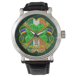 Keltiskt Shamrock-arvssymbol Irländsk inspiration Armbandsur
