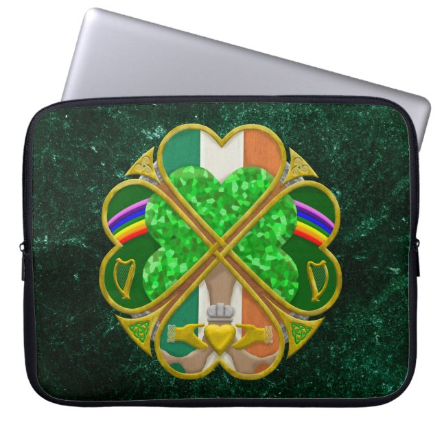 Keltiskt Shamrock- arvssymbol irländsk inspiration Laptop Fodral (Framsidan)