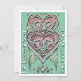 Keltiskt stil Valentine hjärta Julkort