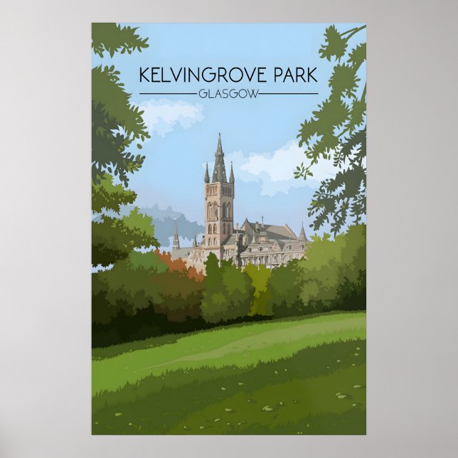 Kelvingrove Park Glasgow Resemappelsplakat Poster (Framsidan)