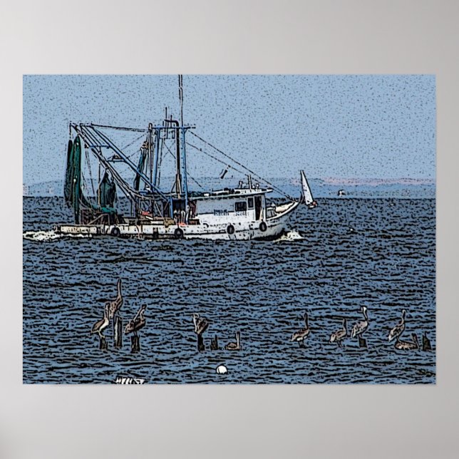 Kemah Fishing Boat poster (Framsidan)