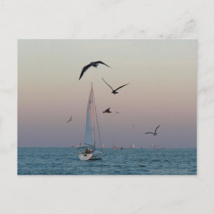 Kemah-segelbåt Vykort