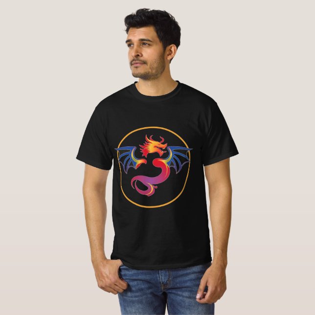 Kemblem för färglös flytande drakmer t shirt (Hel framsida)