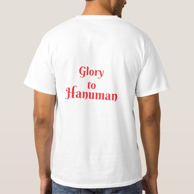"Kembrace Divine Vibes med vår "Glory to Hanuman" T Shirt (Baksida)