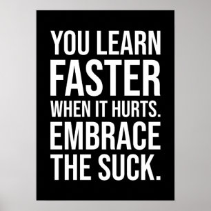 Kembrace Suck, gym, hustle, success, motivation Poster