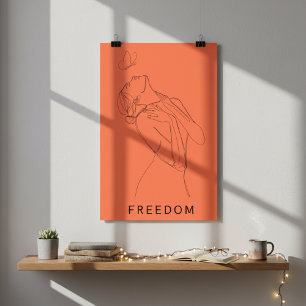 Kembrensfrihet: Kvinn- och fjärilslinskonst Poster