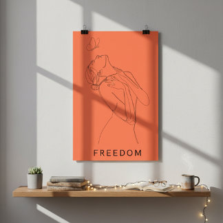 Kembrensfrihet: Kvinn- och fjärilslinskonst Poster