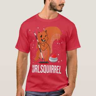 Kemens Curling Sport Mascot Curlsquirrel Curling S T Shirt