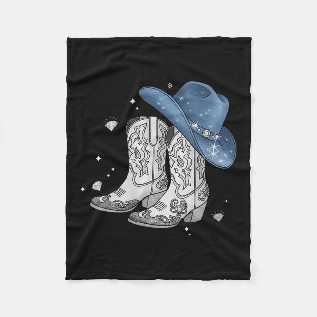 Kemens Denim&amp; Diamonds Black Tee Western Cowg Fleecefilt (Framsidan)