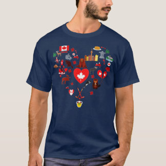 Kemens Proud Canadian Symbols made in Canada Maple T Shirt