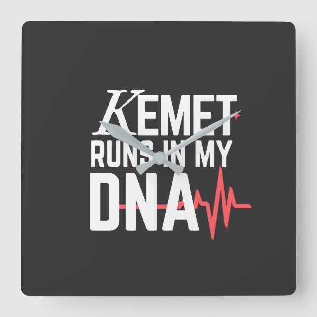 Kemet Runs in My DNA |  Fyrkantig Klocka (Framsida)