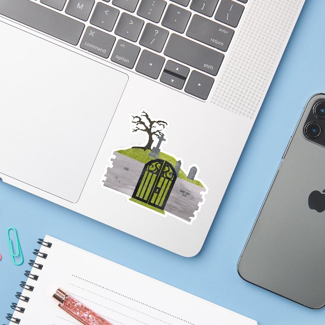 Kemeteri Klistermärken (Laptop med iPhone)