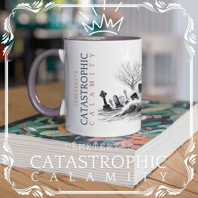 Kemeteriets katastrofala kalamitet kaffemugg (Cemetery's Catastrophic Calamity cover from The Beekeeper Store)