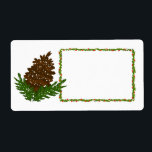 Kemetiketter för Pinecone-krans Fraktsedel<br><div class="desc">DIY-etiketter som du kan använda för att konfigurera hur du vill för alla dina helgdagskort.</div>