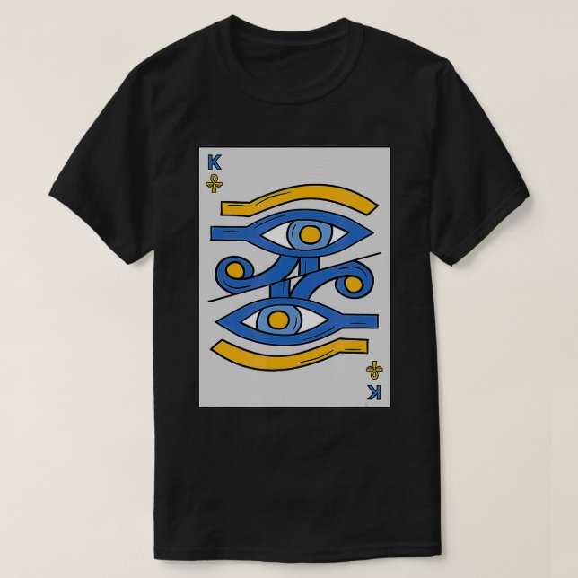 Kemetism spelar kort, svart egyptisk Öga om Horus  T Shirt (Design framsida)