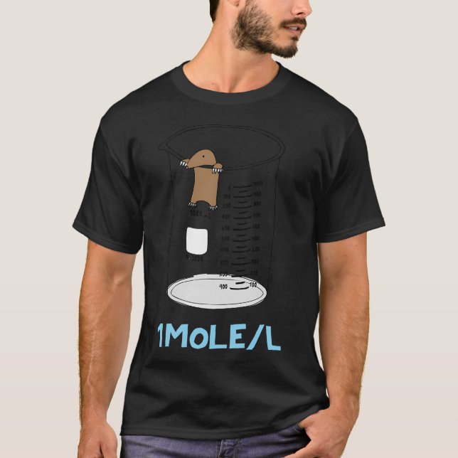 Kemi 1 mol per liter för mol eller avogadros t shirt (Framsida)