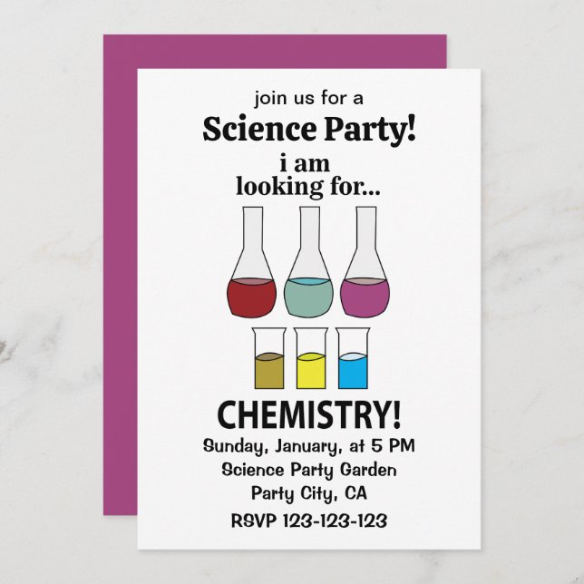 Kemi är funny jag är Tittar för kemi Inbjudningar (Fram/baksida)