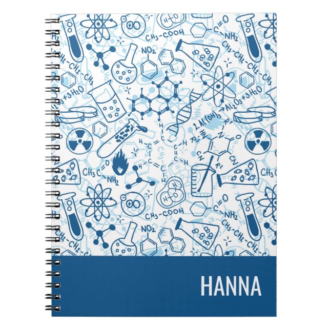 Kemi Doodle Mönster Personlig Namn Anteckningsbok (Framsidan)