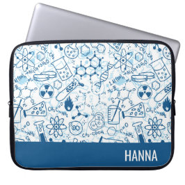 Kemi Doodle Mönster Personlig Namn Laptop Fodral