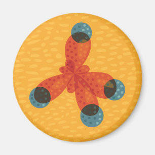 Kemi Geek Orange Methane Molecule Magnet