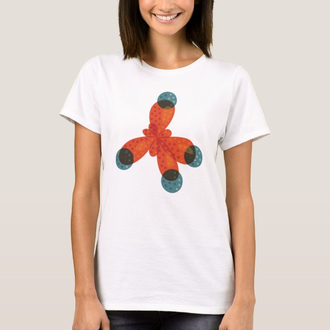 Kemi Geek Orange Methane Molecule T-shirt (Framsida)