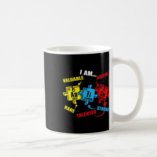 Kemi Inslag Periodic Bord Puzzle Autism Aw Kaffemugg (Höger)