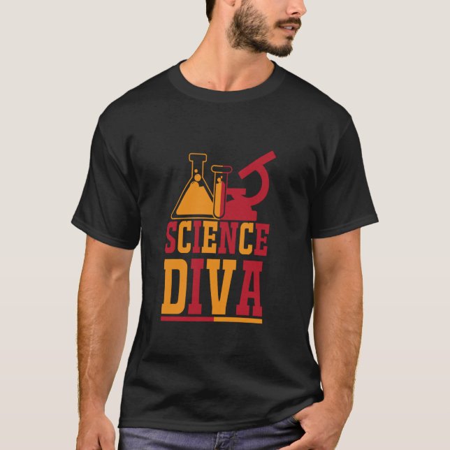 Kemi Microscopes Science Diva Female STEM T Shirt (Framsida)