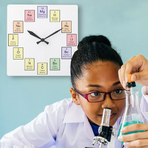 Kemi Periodic Bord Fyrkantig Klocka