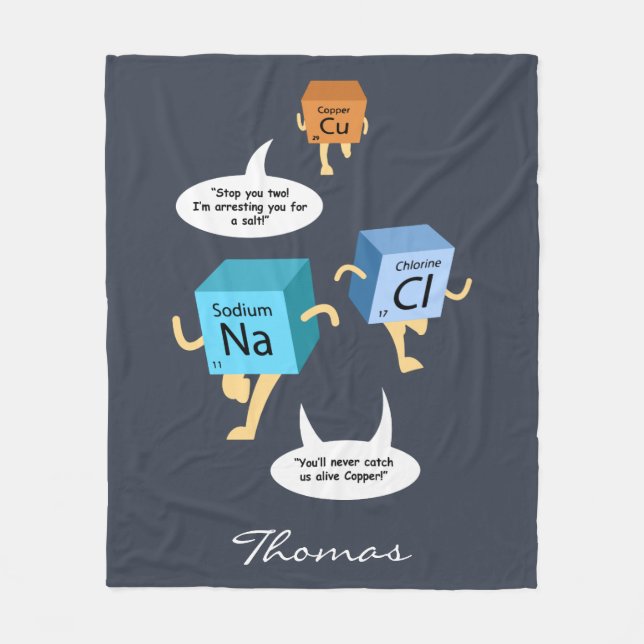 Kemi Periodic Bord Inslag Funny Fleecefilt (Framsidan)