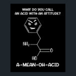 Kemi Science Acid Attitude A-Elak-Oh-Acid Poster<br><div class="desc">Kemikalievetenskapens sura attityd A-Elak-Oh-Acid design för science älskare.</div>