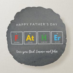 Kemi,Vetenskap,Rollig,Pappa,Grå,Fars dag Runt Rund Kudde