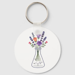 Kemiflaska med lavendel och ros A Nyckelring