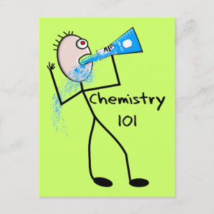 Kemikalie 101 Stickman Design Funny Gifts Vykort