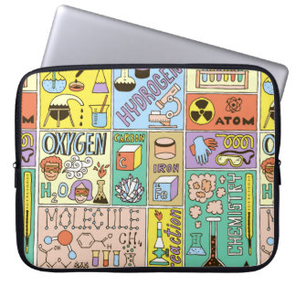 Kemikalie Science Banners set. Färg Hand plockade Laptop Fodral