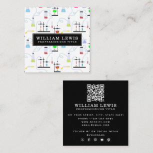 Kemikalie Science Test Tubes Lab QR-kod Fyrkantigt Visitkort